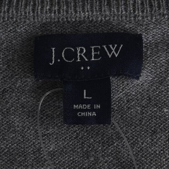 NWT J. Crew Factory V-Neck Perfect Merino Wool Blend Gray Size Large - Picture 4 of 8